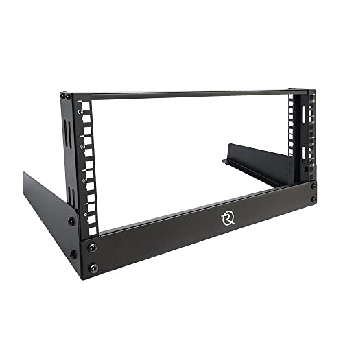 RIVECO 4U Network Rack Desktop 19 Inch 2 Post Open Frame Shelf with Reinforced Beam, Free Standing Tabletop Racks for IT Server Sound AV Equipment - size: 4U