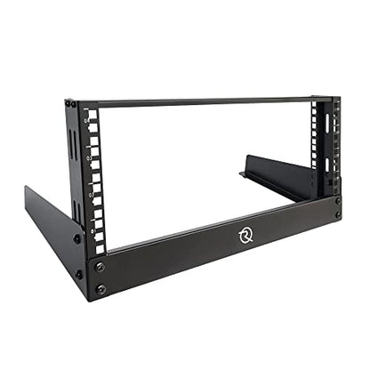 RIVECO 4U Network Rack Desktop 19 Inch 2 Post Open Frame Shelf with Reinforced Beam, Free Standing Tabletop Racks for IT Server Sound AV Equipment - size: 4U
