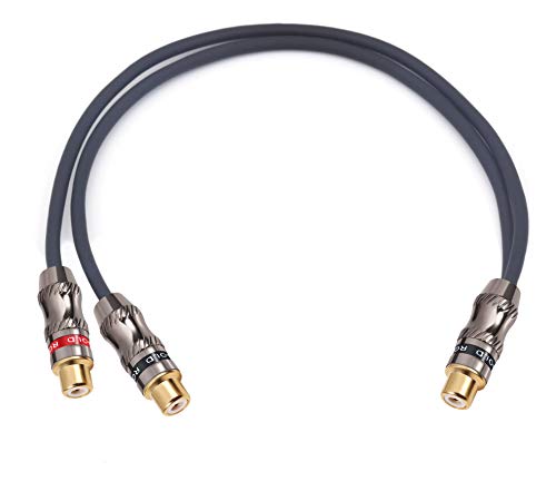 Y-Cable, RCA Female to 2 RCA Female Adapter, Video/Audio Splitter, 10" (25 cm) - color: F-2F