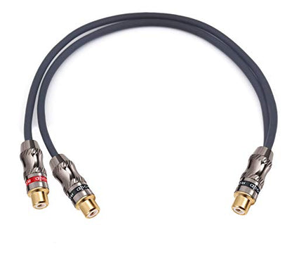 Y-Cable, RCA Female to 2 RCA Female Adapter, Video/Audio Splitter, 10" (25 cm) - color: F-2F