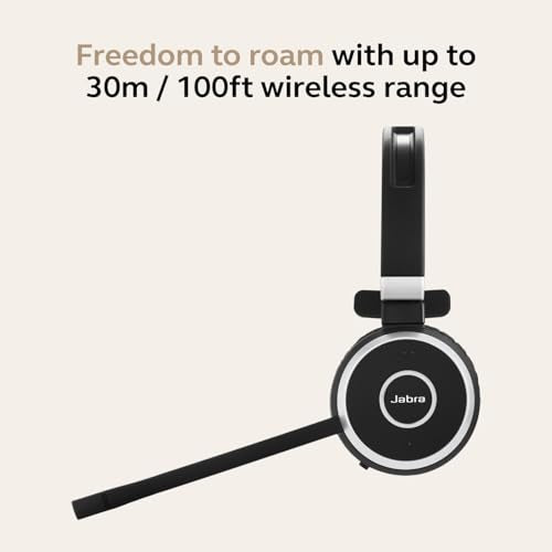 Jabra Evolve 65 SE Mono Wireless Headset - Bluetooth Headset with Noise-Cancelling Microphone, Long-Lasting Battery, and Dual Connectivity - MS Teams Certified, Works with All Other Platforms - Black - size: MS Teams, style: Mono