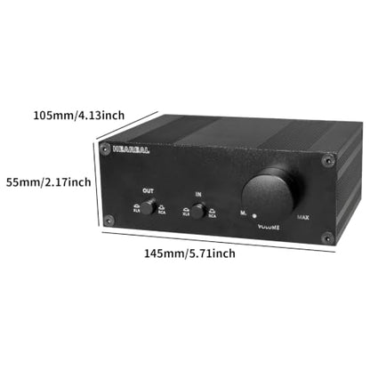 Passive 2-in 2-Out XLR/RCA Audio Switcher with Volume Control | Passive XLR/RCA audio switcher, 2-IN 2-OUT with volume control. Independent toggle, no noise, solid aluminum build.