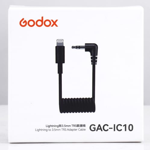 GODOX GAC-IC10 Lightning to 3.5mm TRS Adapter Cable Male-to-Male Audio Cable Compatible with iPhone