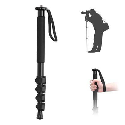ULANZI TB12 61-Inch Camera Monopod - Portable Tripod & Monopod Photography Stick with 5-Section Height, Aluminum Compact Travel Camera Stick for Canon, Nikon, Sony Mirrorless, DSLR, Easy to Carry