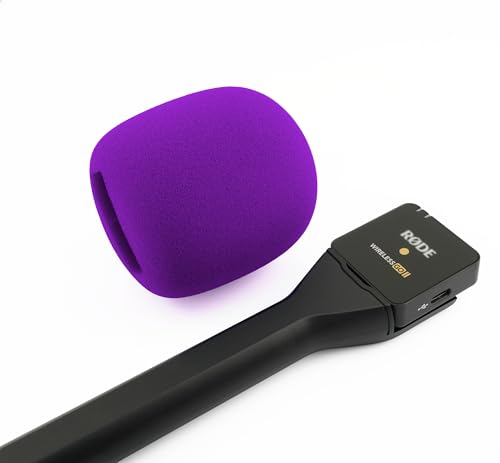 LEFXMOPHY Interview GO Foam for Rode Wireless Go Transmitter Handheld Adaptor Windscreen Replacement Purple Pop filter Microphone Cover Wind Screen