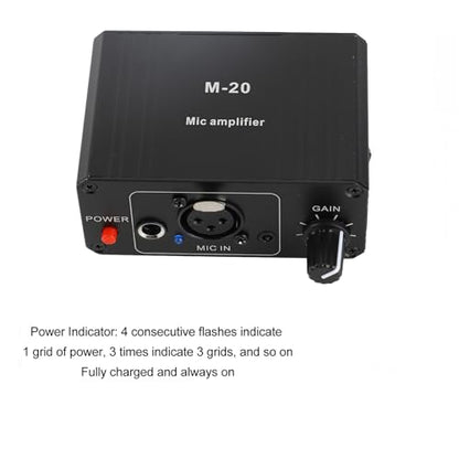Mic Preamp, High Gain 48V Power XLR Output Mic Preamplifier, Microphone Preamp for Dynamic and Condenser Microphones Booster