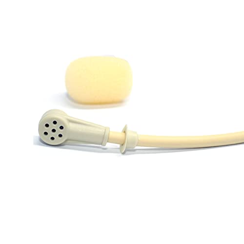 6028 Headset Headworn Microphone - 3.5mm Thread Screw Lock for Sennheiser Wireless Bodypack Transmitter – Beige Uni-Directional