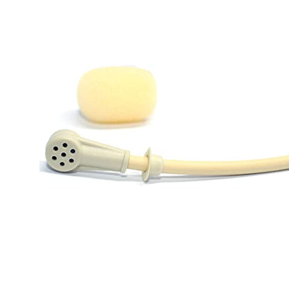 6028 Headset Headworn Microphone - 3.5mm Thread Screw Lock for Sennheiser Wireless Bodypack Transmitter – Beige Uni-Directional