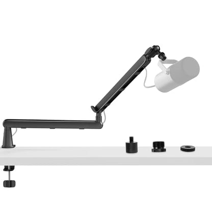 Aqdocvf Microphone Boom Arm - Heavy Duty Low Profile Metal Mic Arm Stand | Sturdy Microphone Arm with Desk Clamp & Cable‑Management, for Shure SM7B‑MV7, Blue Yeti, AT2020, Podcast, Gaming & Streaming