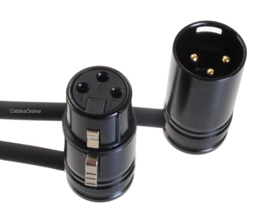 CablesOnline, 1ft. Low-Profile Slim Right-Angle 3-Pin XLR Male to Female Adjustable-Angle Microphone Cable, X3-0001