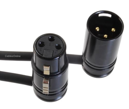CablesOnline, 1ft. Low-Profile Slim Right-Angle 3-Pin XLR Male to Female Adjustable-Angle Microphone Cable, X3-0001