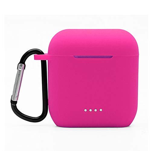 Protective Silicone Case Compatible with Tozo t6, Front LED Visible, Premium Accessory Shockproof tozo t6 Case Cover with Keychain. (Rose Red) - color: Rose Red
