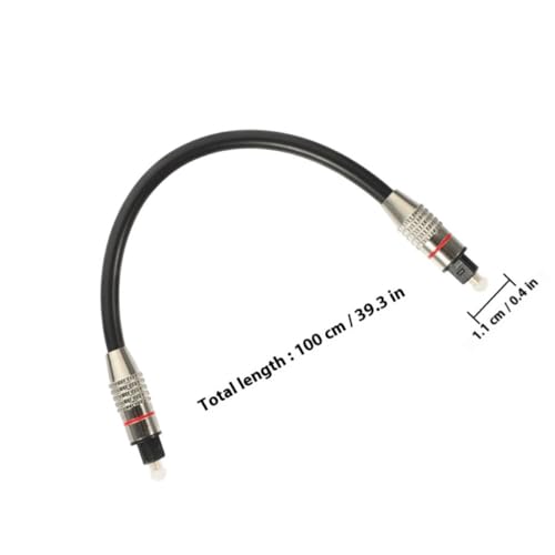 Abaodam Optical Audio Cable Male to Male Cord for Home Theater System, Stable Signal Transmission and Shock-Proof Design, 1 Meter Fiber Audio Cable Replacement Sturdy PVC and Pmmc Material