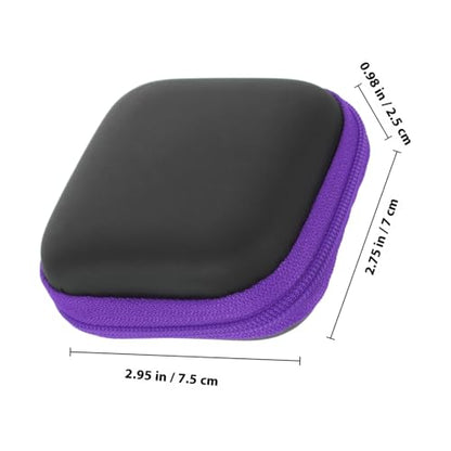 Portable Earbuds Carrying Case with Cable Organizer Bag for Travel, Eva Hard Shell Ear Buds Storage Pouch in Purple, Compatible with Wired Earphones and Chargers
