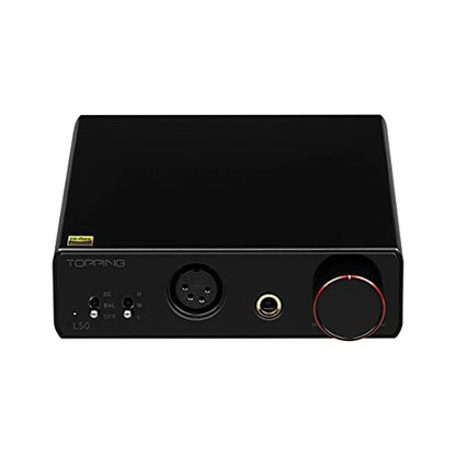 TOPPING L50 NFCA Balanced Headphone Amplifier – 145dB Dynamic Range, 0.00006% THD+N, RCA/TRS Input Pass Through, for IEMs & High-Impedance Headphones (Black)