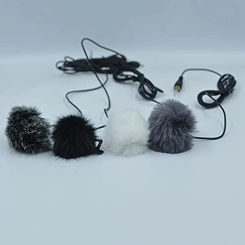 Lapel Mic Windscreen, Portable Audio Furry Wind Muff Outdoor Microphones Comfortable Soft Lavalier(Black&White) - color: Black&White