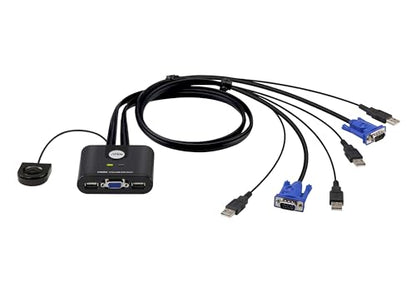 ATEN CS22U 2-Port USB VGA Cable KVM Switch with Remote Port Selector - size: VGA - DDC2B, style: US Version