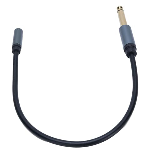 Diyeeni 6.35mm to 3.5mm Headphone Adapter, 1/4 Male to 1/8 Female Stereo Jack Cable, Gold Plated Copper Core 30cm PVC Extension Cord for Guitar, Piano, Amp, Headphones, Smartphone, Tablet