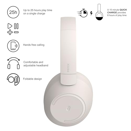MIXX StreamQ C2 Over-Ear Wireless Stereo Headphones, Sand - color: Sand