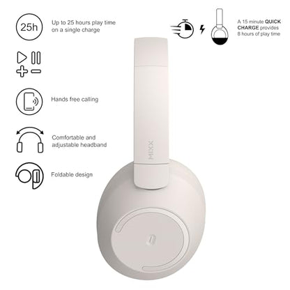 MIXX StreamQ C2 Over-Ear Wireless Stereo Headphones, Sand - color: Sand