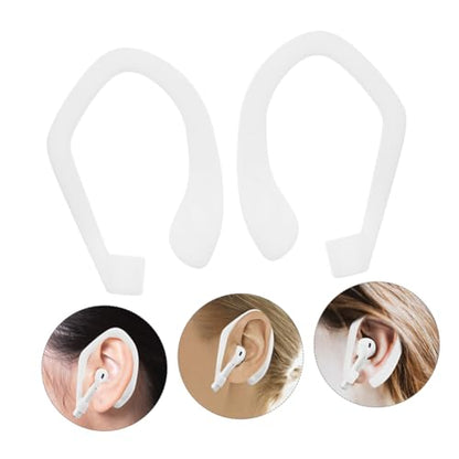 HOMSFOU 1pair Silicone Ear Hooks for Earbuds Slip Design for Running and Gym Comfortable Retention Compatible