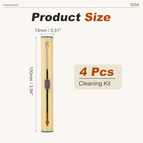 4PCS Earphone Cleaner Kit - Ultra Portable Multi-Function Cleaner Kit Soft Brush for Bluetooth Earphones Case Cleaning Tools, Light Yellow - color: Light Yellow