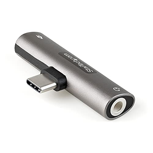 StarTech USB-C Audio & Charge Adapter, Phone (CDP235APDM) | USB-C Audio Adapter with 3.5mm TRRS Headphone/Headset Jack and 60W USB-C Power Delivery Pass-through Charger - style: 3.5mm Audio + 60W Charge