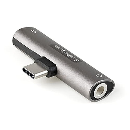 StarTech USB-C Audio & Charge Adapter, Phone (CDP235APDM) | USB-C Audio Adapter with 3.5mm TRRS Headphone/Headset Jack and 60W USB-C Power Delivery Pass-through Charger - style: 3.5mm Audio + 60W Charge