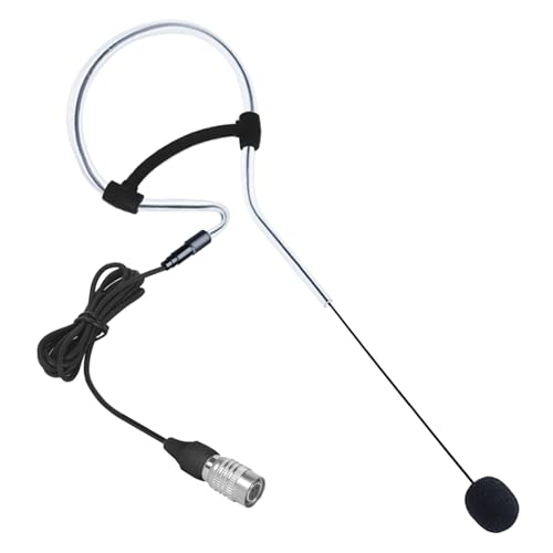 Black Single Headset Microphone Compatible with Audio-Technica - style: Hirose 4 Pin Plug Compatible with Audio-Technica