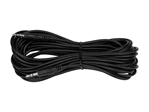Monoprice Audio/Stereo Cable - 3.5mm(1/8") AUX, Male to Male TRS Plug, Molded Strain Relief Boots, 25 Feet, Black - size: 25 Feet