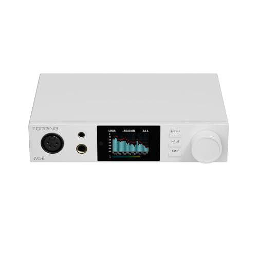 TOPPING DX5 II Hi-Res DAC & Headphone Amp Combo – Dual ES9039Q2M, X-Hybrid Amp, 10-Band PEQ, LDAC Bluetooth 5.1, 4.4mm Balanced & 6.35mm Headphone Output, Preamp Mode, 12V Trigger (Silver) - color: Silver