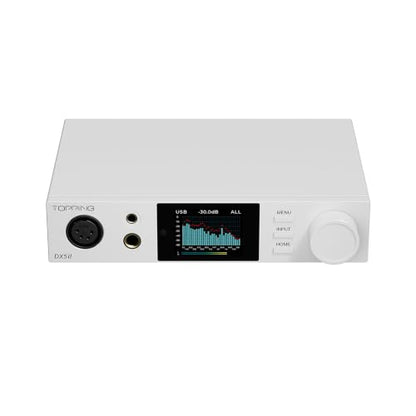 TOPPING DX5 II Hi-Res DAC & Headphone Amp Combo – Dual ES9039Q2M, X-Hybrid Amp, 10-Band PEQ, LDAC Bluetooth 5.1, 4.4mm Balanced & 6.35mm Headphone Output, Preamp Mode, 12V Trigger (Silver) - color: Silver