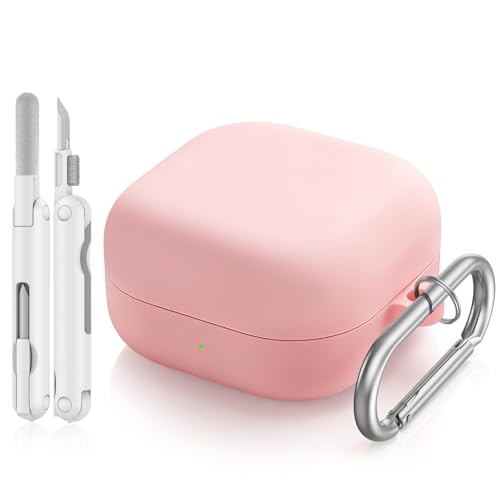 Inesore for Galaxy Buds 4 Pro & Galaxy Buds 4 Case (Pink) | Skin Friendly Silicone Material, with A Multifunctional Cleaning Pen Tool and Keychain, Scratch Resistant, Slip Resistant - color: Pink