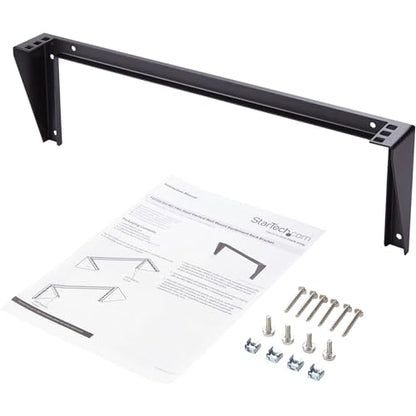 StarTech 1U Vertical Wall-Mount Patch Panel Rack, 125lb, TAA (RK119WALLV) | EIA-310 and REACH compliant, Ships assembled, 6 wood screws, 4 M5 cage nuts and screws, Any depth - size: 1U