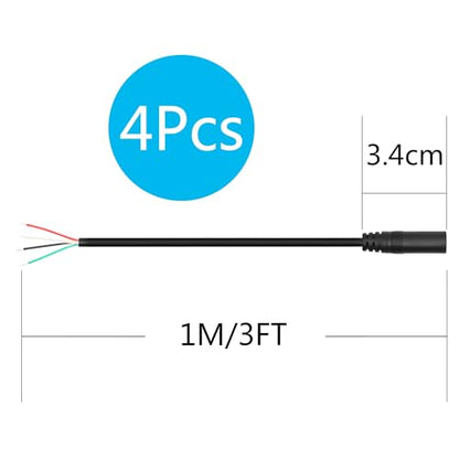 3.5mm Female Plug to 4Pin Bare Wire Open End Cable 3FT, TRRS 4 Pole 1/8'' | 3.5mm Audio Plug Stereo Audio Wire, Auxiliary Audio Connector Jack, for 3.5mm Earphone Microphone DIY Cable Repair - 4Pcs - color: 3.5mm Female Plug TRRS 4 Pole - 1M/3FT