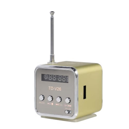 Mini Wireless Portable Bluetooth FM Radio Speaker MP3 Player,Green - color: Green