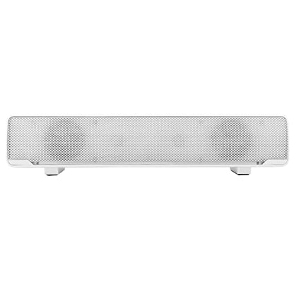 EVGATSAUTO 3.5mm Audio Soundbar with Bass Technology LED Light Volume Knob, USB Wired Stereo Speakers for PC Laptop Smartphone Tablet MP3 MP4 (White) - color: White