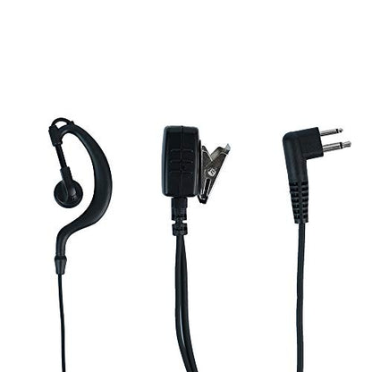 Caroo G-Shape Earpiece Compatible with Motorola CP200 Radio | walkie talkie headset with PTT microphone compatible with Motorola CLS1410 RDM2070d CP185 BPR40 2-pin radios