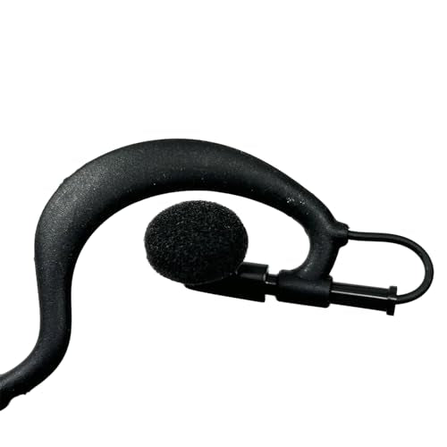 MaximalPower G Shape Hook Radio Earpiece Compatible for Motorola 2 Pin 2 Way Radios - Clip-Ear Earpiece Headset for Models CP200 CLS1110 CLS1410 Two-Way Radios Walkie Talkie (1 Pack)