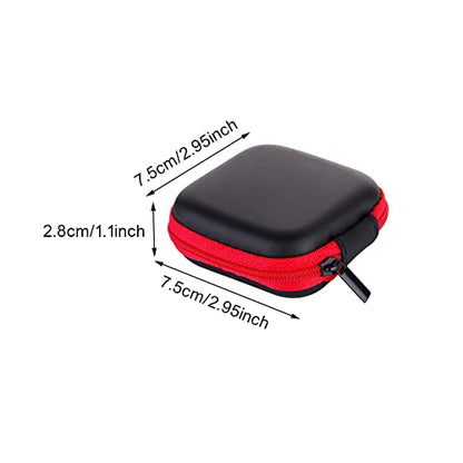 6Pcs Earphone Case,PU Small Square Pocket Earbud Carrying Case Bag with Zipper,Mini Portable Storage Bag,Cell Phone Accessories Organizer for Storing Earpieces,USB Cable,SD Cards,Memory Card