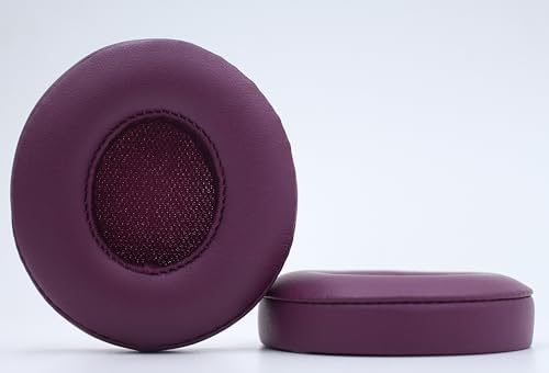 Headphone Replacement Ear Pad Cover Compatible with Beats by Dre Solo3 Solo2 Wired Wireless Headphones Protein Leather Memory Foam Headphone Cushion Ear Muffs-Magenta - color: magenta