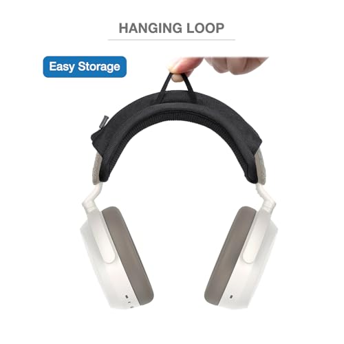 Headband Cushion Cover Compatible with Sennheiser ACCENTUM, Momentum 4, Momentum 3, Momentum 2,Momentum Over/On Ear Headphone, 6mm Thick Cushion, No Wobble Zipper Slider, with Hanging Loop