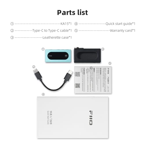 FIIO KA15 Portable DAC and Headphone Amplifier (Black) - color: Black