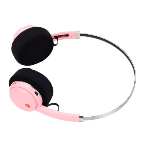 Wireless Retro Headphone, Bluetooth 5.3 On Ear Headset with 40H Playtime, Foldable Gaming Headphones for Travel, Classic Stereo Retro Headset for Adults (Pink) - color: Pink