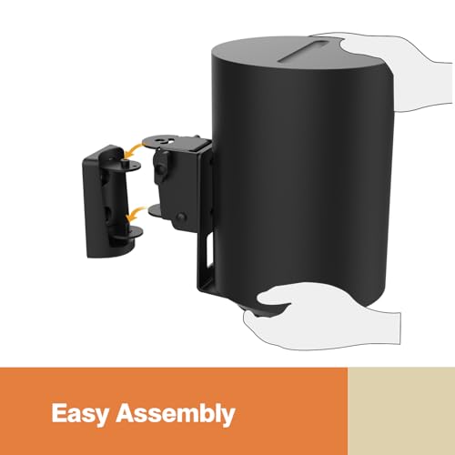Monzlteck Wall Mount Bracket for Sonos Era 100, Heavy Duty Metal Smart Speaker Holder, Full Motion Swivel and Tilt (3° to -23°), ±45° Horizontal Rotation, Tool-Free Adjustment, Easy Installation