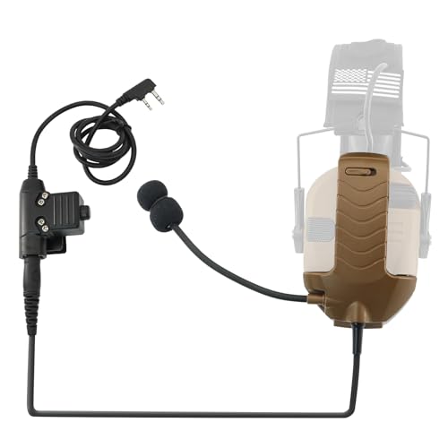 Microphone & PTT for Walker's Razor Noise Cancelling Headphones Airsoft (Coyote Brown) - color: Coyote Brown