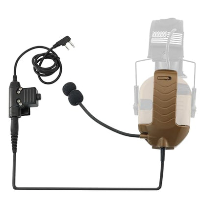 Microphone & PTT for Walker's Razor Noise Cancelling Headphones Airsoft (Coyote Brown) - color: Coyote Brown
