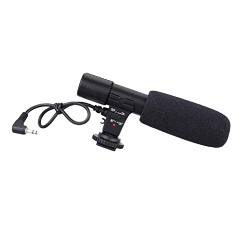 Mikinona Professional Camera Microphone for DSLR Camcorder with Long Pickup Distance Up to High-Definition Stereo Sound Cable Hot Shoe and Screw Mount for Interview Recording and Live