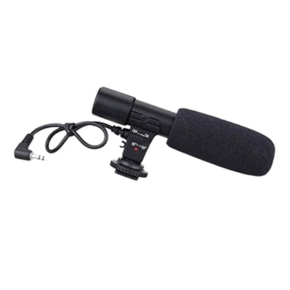 Mikinona Professional Camera Microphone for DSLR Camcorder with Long Pickup Distance Up to High-Definition Stereo Sound Cable Hot Shoe and Screw Mount for Interview Recording and Live