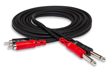 Hosa CPR-201 Dual 1/4 Inch TS to Dual RCA Stereo Interconnect Cable, 3.3 Feet - size: 3.3 Feet, style: One size